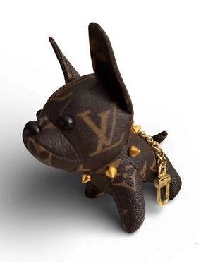 Cute Brown  Bulldog Key Charm